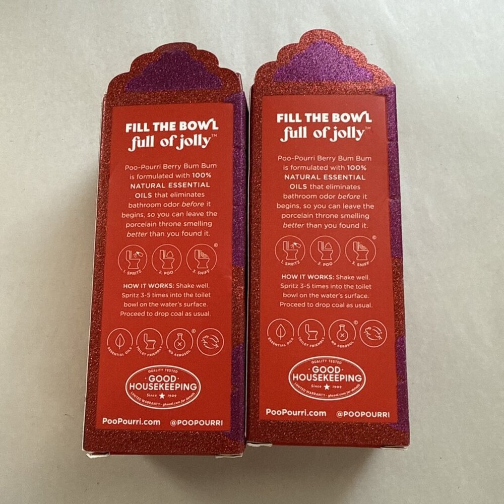 Poo-Pourri Before You Go Toilet Spray Berry Bum Bum Lot Of 2 Christmas 4 oz  - Picture 3 of 3